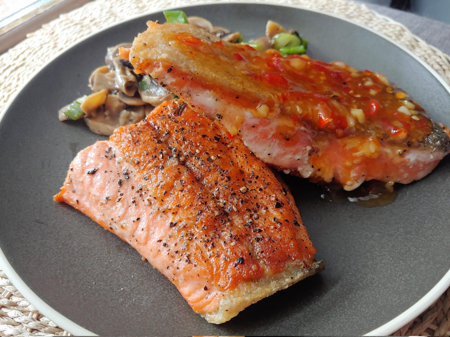 Pan-fried steelhead trout